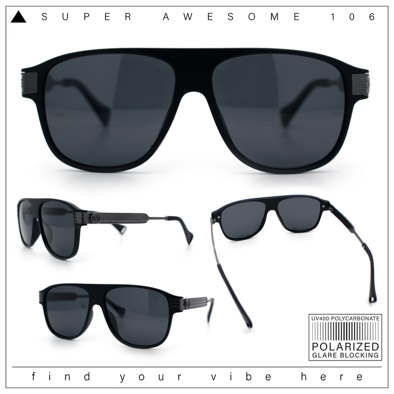 Polarized Mogul Mobster Flat Top Racer Mafia Plastic Fashion Sunglasses