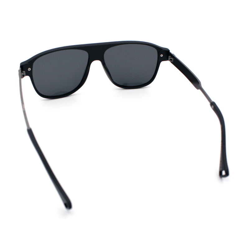 Polarized Mogul Mobster Flat Top Racer Mafia Plastic Fashion Sunglasses