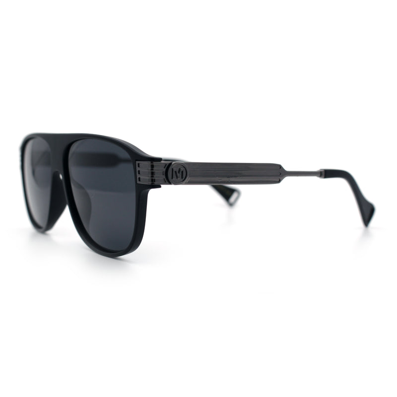 Polarized Mogul Mobster Flat Top Racer Mafia Plastic Fashion Sunglasses
