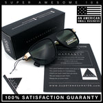 Polarized Mogul Mobster Flat Top Racer Mafia Plastic Fashion Sunglasses