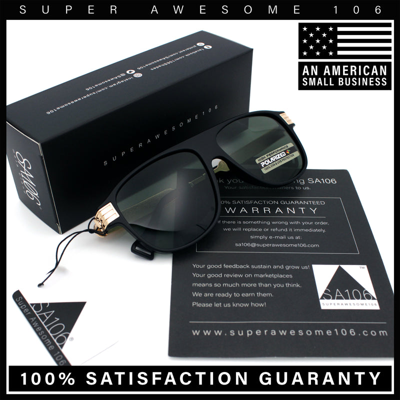 Polarized Mogul Mobster Flat Top Racer Mafia Plastic Fashion Sunglasses