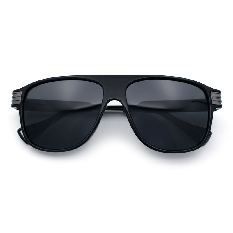 Polarized Mogul Mobster Flat Top Racer Mafia Plastic Fashion Sunglasses