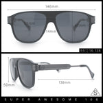 Polarized Mogul Mobster Flat Top Racer Mafia Plastic Fashion Sunglasses