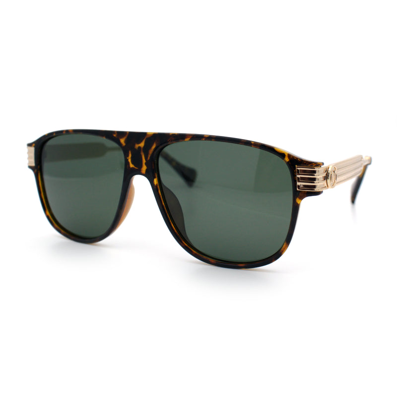 Polarized Mogul Mobster Flat Top Racer Mafia Plastic Fashion Sunglasses