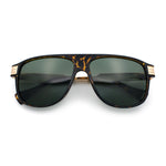 Polarized Mogul Mobster Flat Top Racer Mafia Plastic Fashion Sunglasses