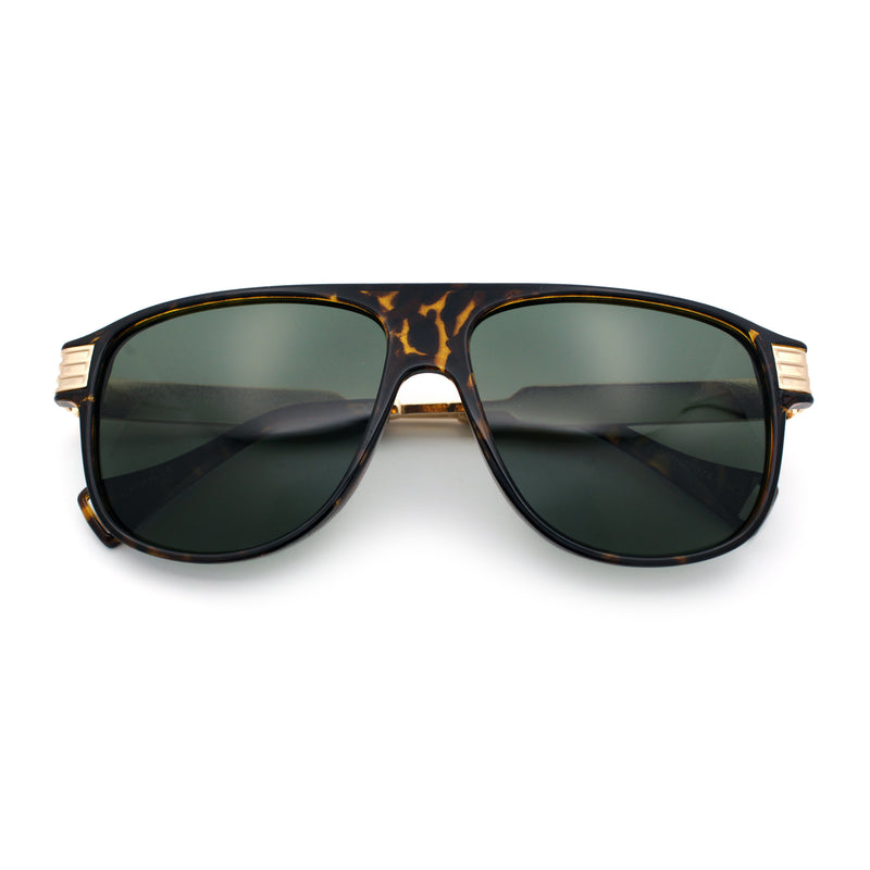 Polarized Mogul Mobster Flat Top Racer Mafia Plastic Fashion Sunglasses