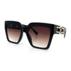 Womens Large Squared Rectangle Cat Eye Designer Fashion Plastic Sunglasses