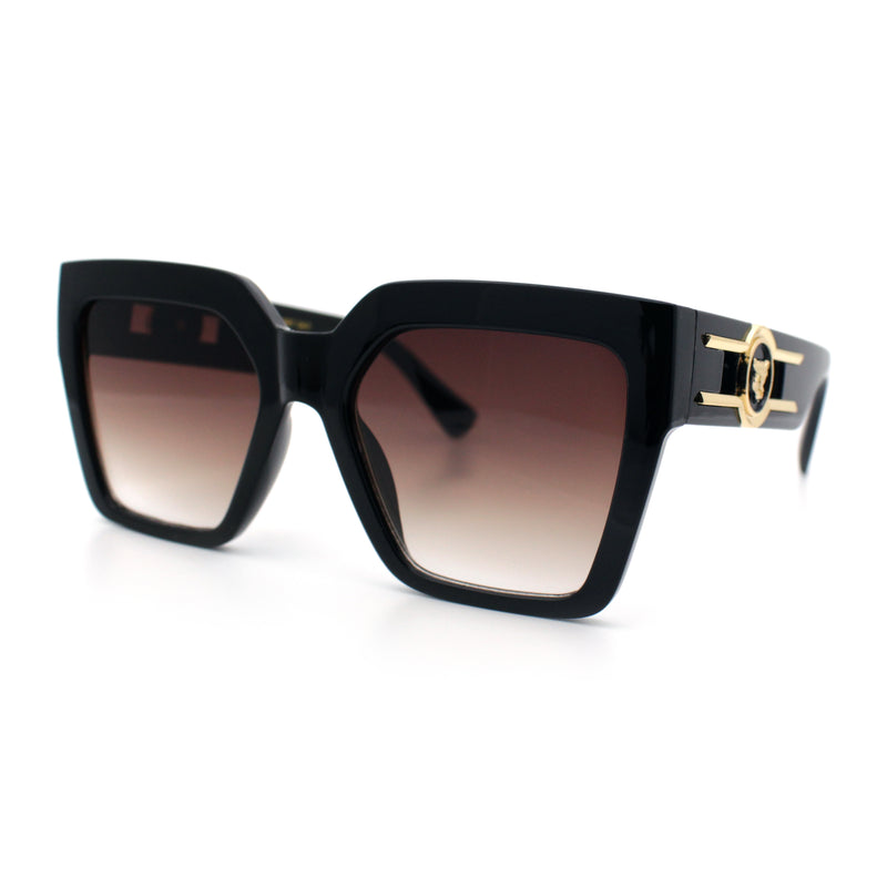 Womens Large Squared Rectangle Cat Eye Designer Fashion Plastic Sunglasses