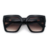 Womens Large Squared Rectangle Cat Eye Designer Fashion Plastic Sunglasses