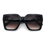 Womens Large Squared Rectangle Cat Eye Designer Fashion Plastic Sunglasses