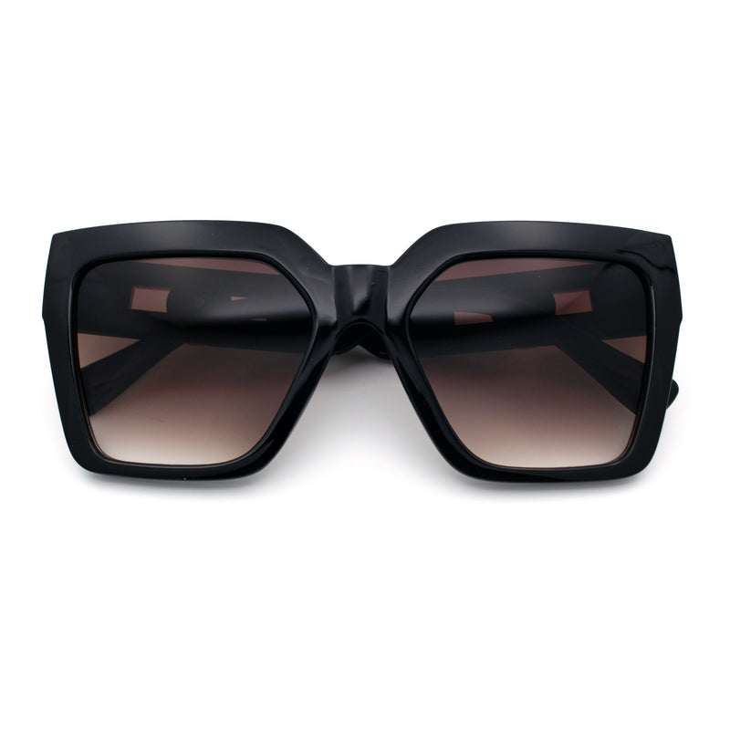 Womens Large Squared Rectangle Cat Eye Designer Fashion Plastic Sunglasses
