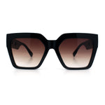 Womens Large Squared Rectangle Cat Eye Designer Fashion Plastic Sunglasses