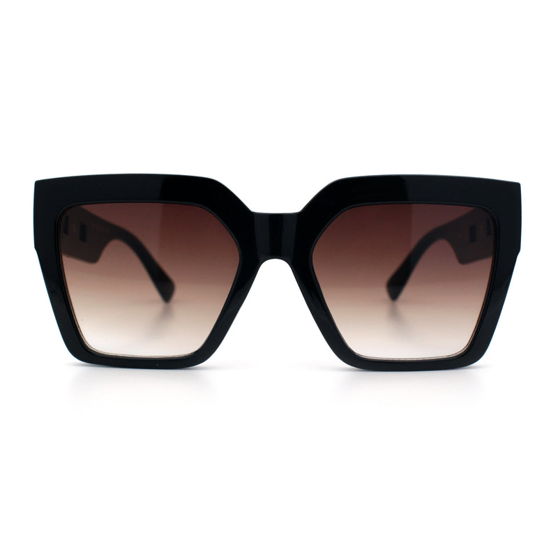 Womens Large Squared Rectangle Cat Eye Designer Fashion Plastic Sunglasses