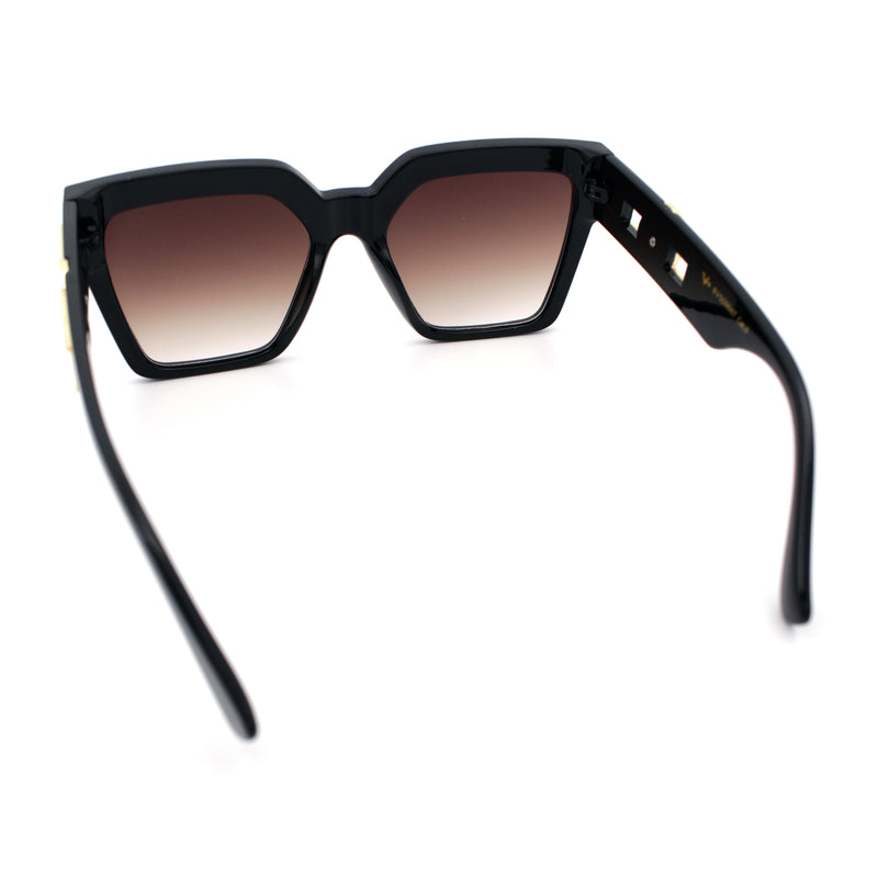 Womens Large Squared Rectangle Cat Eye Designer Fashion Plastic Sunglasses