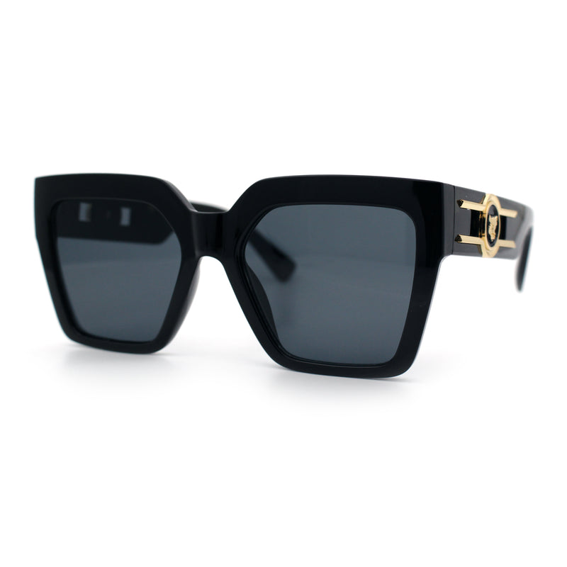 Womens Large Squared Rectangle Cat Eye Designer Fashion Plastic Sunglasses