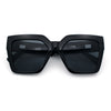 Womens Large Squared Rectangle Cat Eye Designer Fashion Plastic Sunglasses