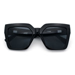 Womens Large Squared Rectangle Cat Eye Designer Fashion Plastic Sunglasses