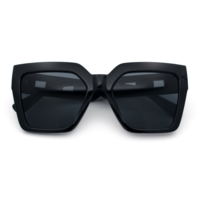 Womens Large Squared Rectangle Cat Eye Designer Fashion Plastic Sunglasses