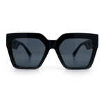 Womens Large Squared Rectangle Cat Eye Designer Fashion Plastic Sunglasses