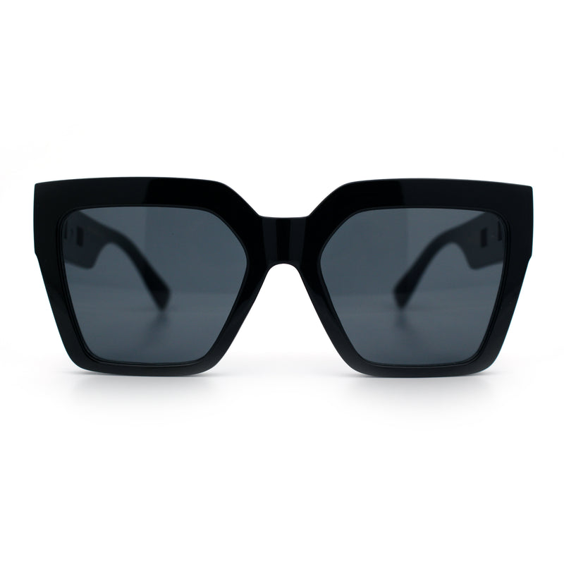 Womens Large Squared Rectangle Cat Eye Designer Fashion Plastic Sunglasses