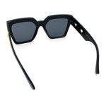 Womens Large Squared Rectangle Cat Eye Designer Fashion Plastic Sunglasses