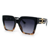 Womens Large Squared Rectangle Cat Eye Designer Fashion Plastic Sunglasses
