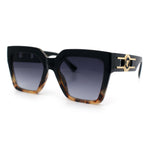 Womens Large Squared Rectangle Cat Eye Designer Fashion Plastic Sunglasses