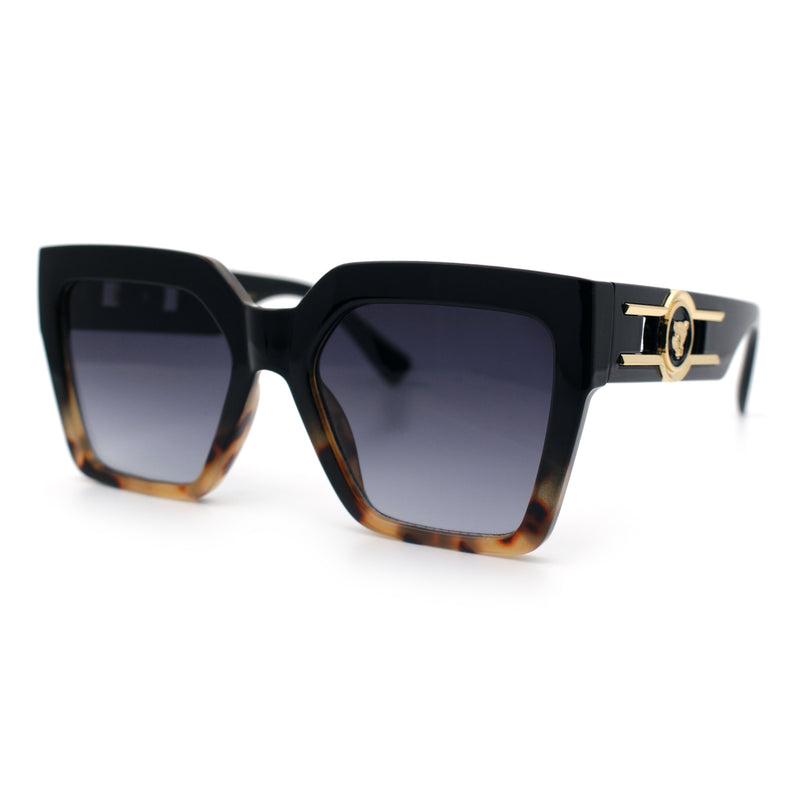 Womens Large Squared Rectangle Cat Eye Designer Fashion Plastic Sunglasses