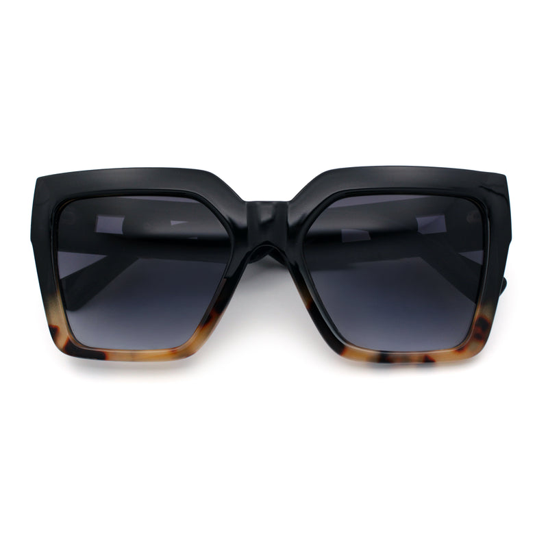 Womens Large Squared Rectangle Cat Eye Designer Fashion Plastic Sunglasses