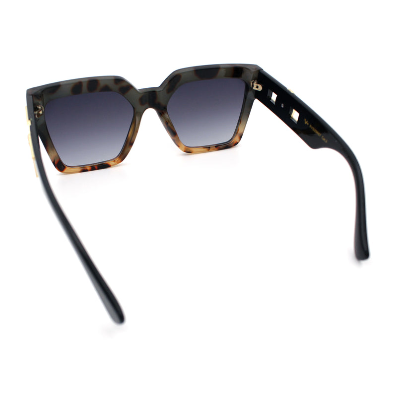 Womens Large Squared Rectangle Cat Eye Designer Fashion Plastic Sunglasses