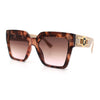 Womens Large Squared Rectangle Cat Eye Designer Fashion Plastic Sunglasses