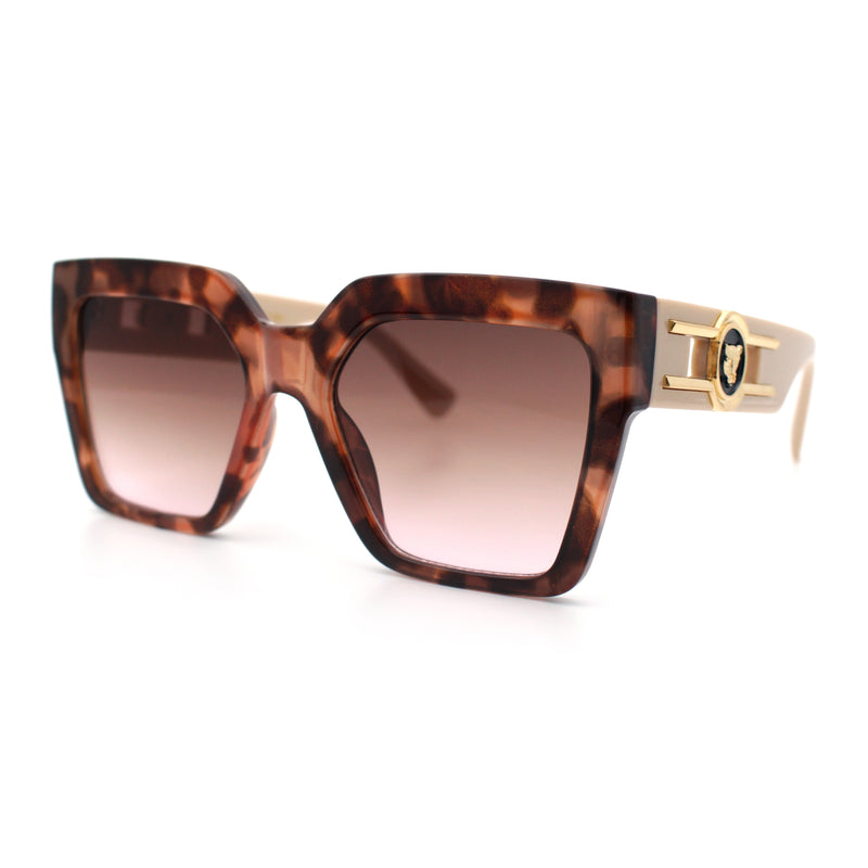 Womens Large Squared Rectangle Cat Eye Designer Fashion Plastic Sunglasses