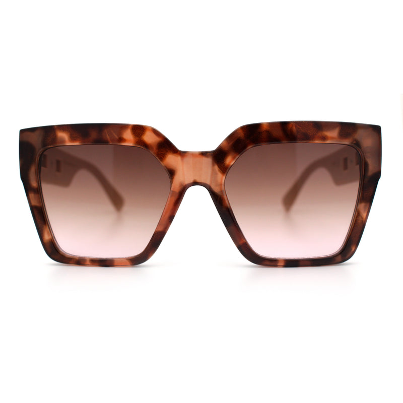 Womens Large Squared Rectangle Cat Eye Designer Fashion Plastic Sunglasses