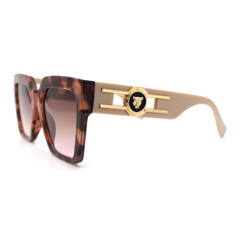 Womens Large Squared Rectangle Cat Eye Designer Fashion Plastic Sunglasses