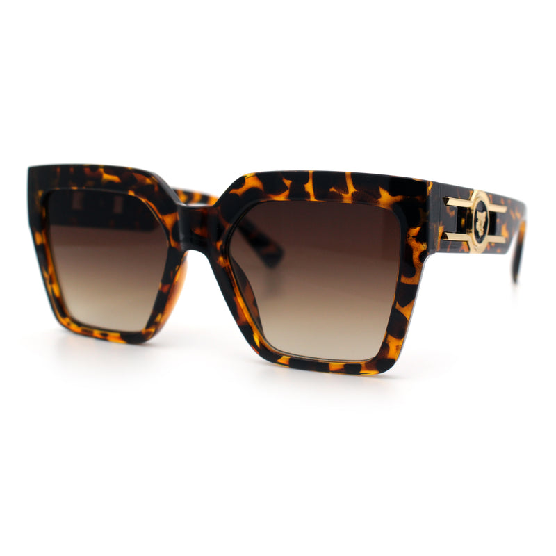 Womens Large Squared Rectangle Cat Eye Designer Fashion Plastic Sunglasses