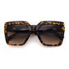 Womens Large Squared Rectangle Cat Eye Designer Fashion Plastic Sunglasses