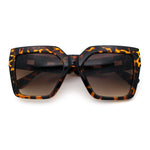 Womens Large Squared Rectangle Cat Eye Designer Fashion Plastic Sunglasses