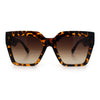 Womens Large Squared Rectangle Cat Eye Designer Fashion Plastic Sunglasses