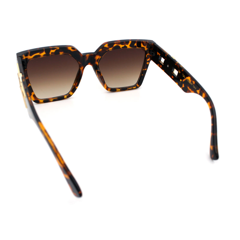 Womens Large Squared Rectangle Cat Eye Designer Fashion Plastic Sunglasses