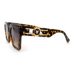 Womens Large Squared Rectangle Cat Eye Designer Fashion Plastic Sunglasses