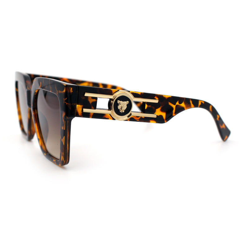 Womens Large Squared Rectangle Cat Eye Designer Fashion Plastic Sunglasses
