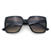 Womens Rectangle Inset Lens Minimalist Fashion Plastic Sunglasses
