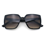 Womens Rectangle Inset Lens Minimalist Fashion Plastic Sunglasses