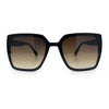 Womens Rectangle Inset Lens Minimalist Fashion Plastic Sunglasses