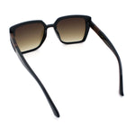 Womens Rectangle Inset Lens Minimalist Fashion Plastic Sunglasses