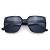 Womens Rectangle Inset Lens Minimalist Fashion Plastic Sunglasses