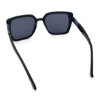 Womens Rectangle Inset Lens Minimalist Fashion Plastic Sunglasses
