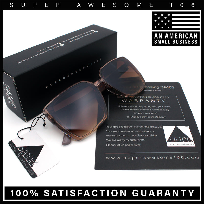 Womens Rectangle Inset Lens Minimalist Fashion Plastic Sunglasses