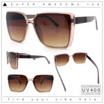 Womens Rectangle Inset Lens Minimalist Fashion Plastic Sunglasses