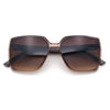 Womens Rectangle Inset Lens Minimalist Fashion Plastic Sunglasses